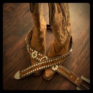 Western boots and belt